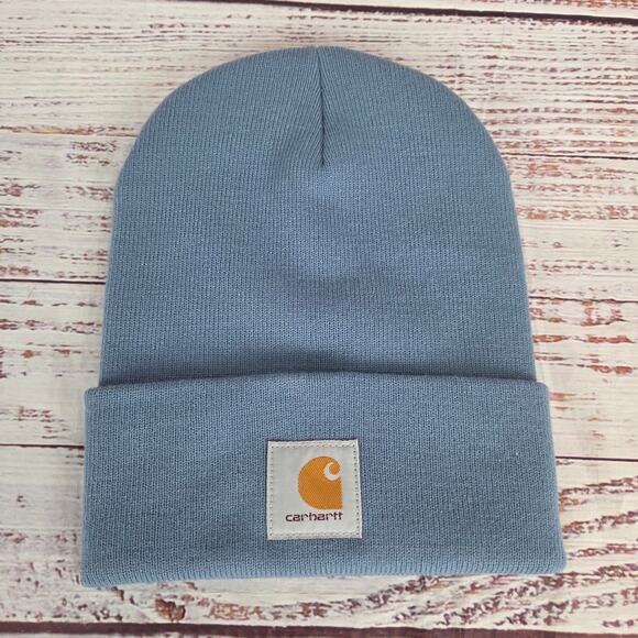 Carhartt Beanie OS Acrylic Watch Ribbed Knit Cuff Hat Skystone Blue Outdoor New - Picture 1 of 6